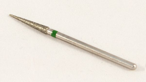Фреза алмазна Конус, діаметр-2,8 мм, (зелена насічка)