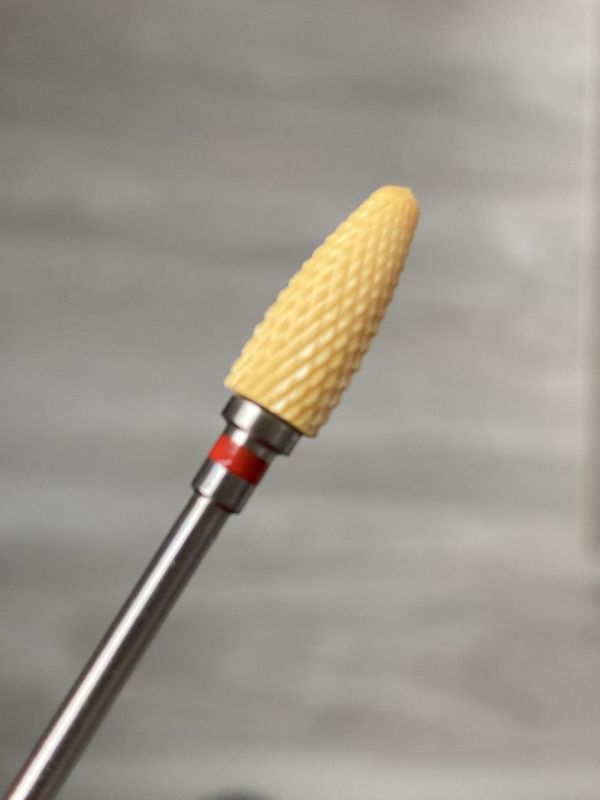 Фреза  желтая керамическая  Yellow Flame F  кукуруза( красная насечка)