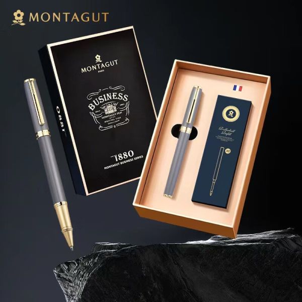 Ручка -ролер Montagut 1880  в наборі у матовому сірому кольорі