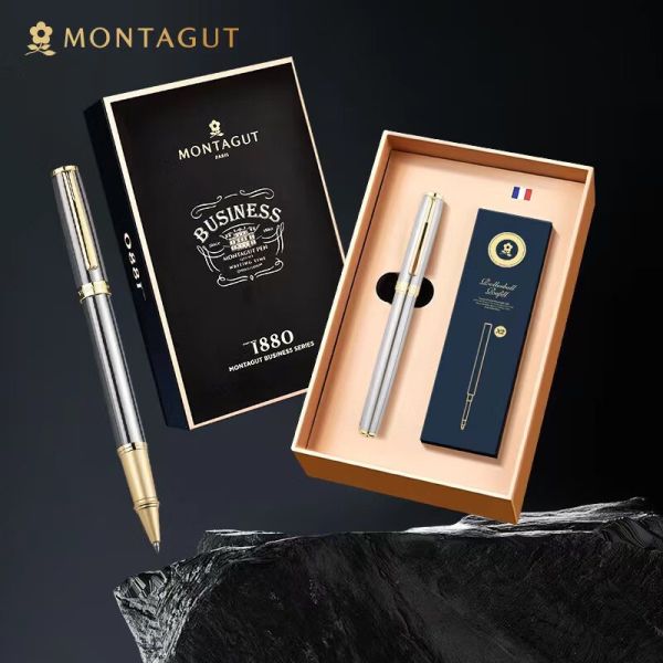Ручка -ролер Montagut 1880  в наборі у сріблястому кольорі