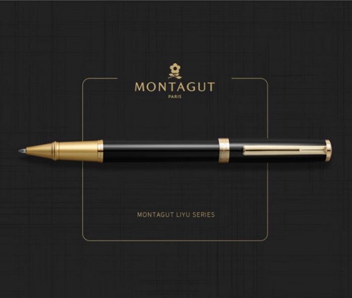 Ручка -ролер Montagut 1880  в наборі у чорному кольорі
