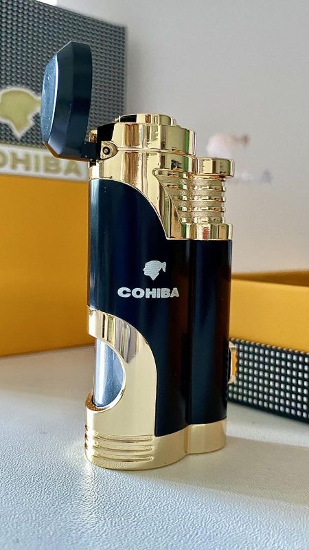 Запальничка для сигар COHIBA COB-359 колір чорний з золотом
