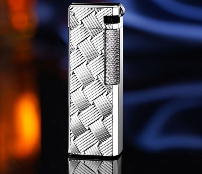 Елегантна Газова Кремнієва Запальничка  Срібне Плетіння