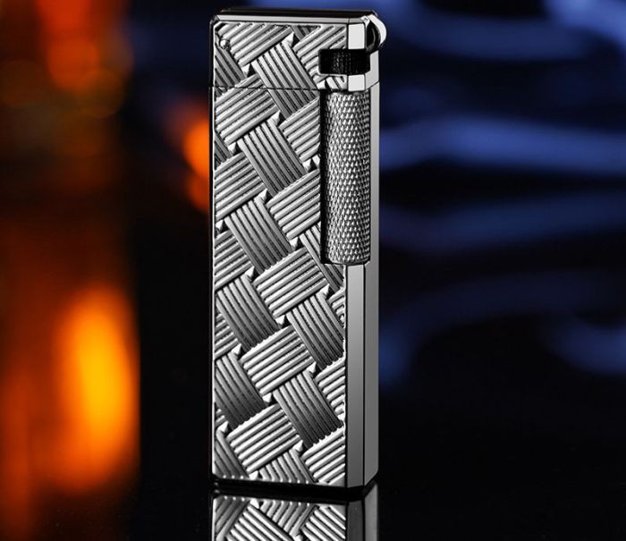 Елегантна Газова Кремнієва Запальничка  Сіро-чорне  Плетіння