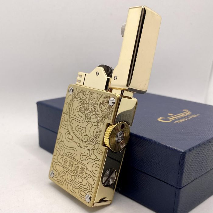 Запальничка бензинова Chief модель Золотий Дракон