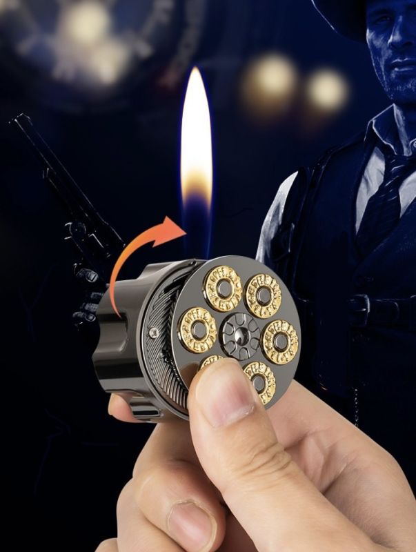 Газова запальничка Koji "Барабан Револьвера" колір Silver