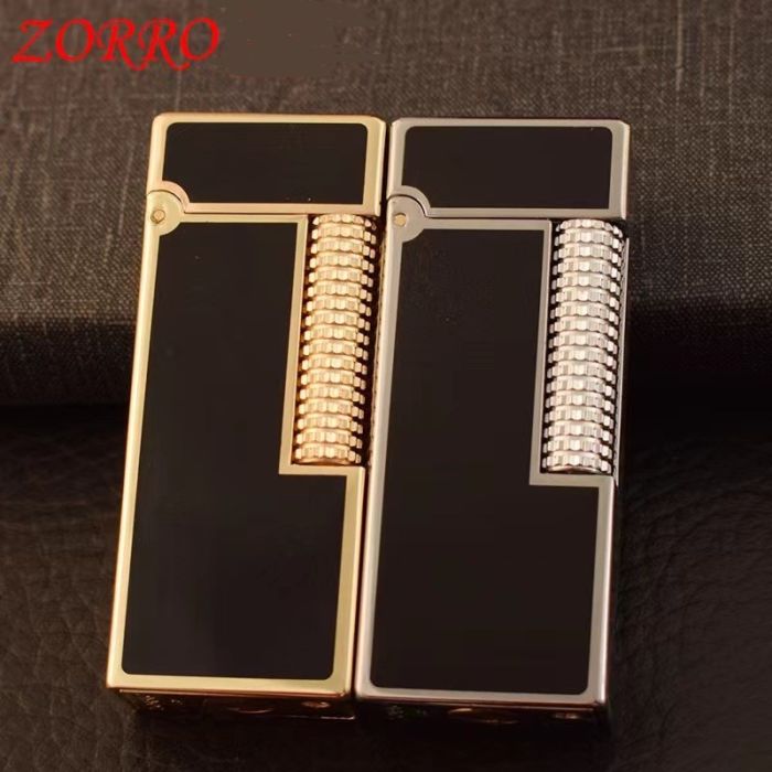 Бензинова запальничка Zorro 728 — Класика у стилі "Old Money" золотисто-чорна