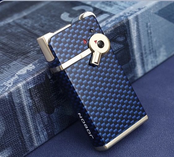 Газова   Запальничка JOBON - Подвійне Запалювання (Кремній + П'єзо) колір синій карбон