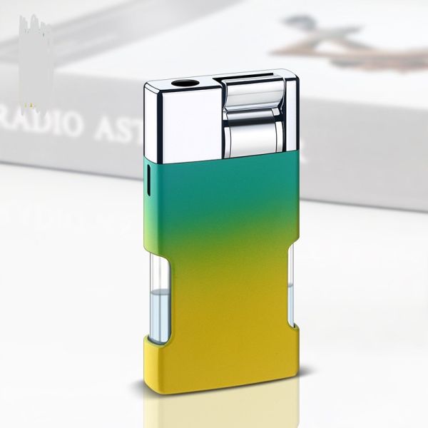 Турбо-запальничка Premium Gradient смарагдово-жовтого кольору