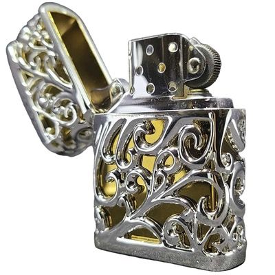 Бензинова запальничка Zorro «Ajour" Silver & Gold (Ажурне срібло та золото)