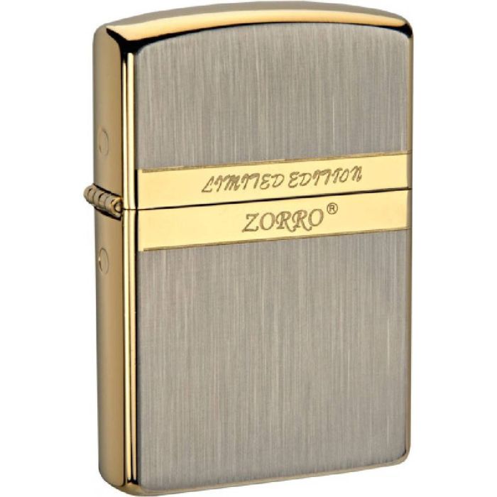 Бензинова запальничка Zorro Ultimate Justice Limited Edition, Brushed Gold/Silver