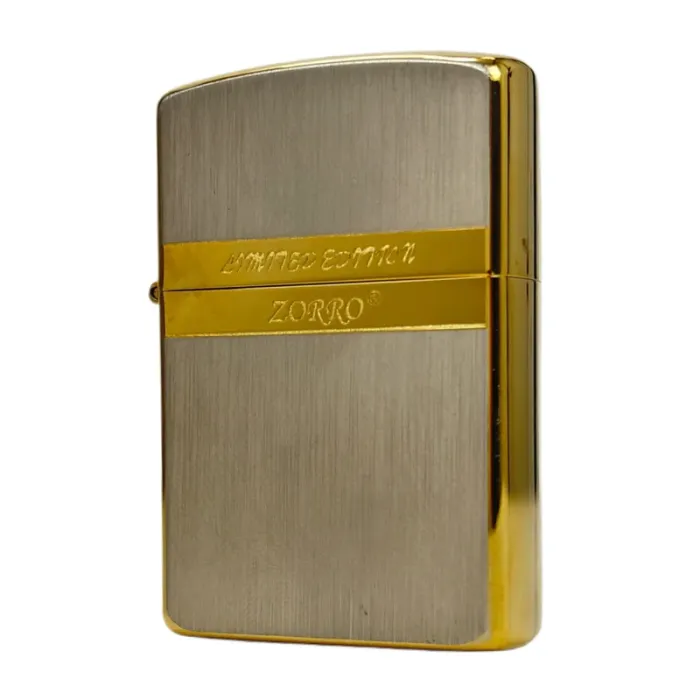 Бензинова запальничка Zorro Ultimate Justice Limited Edition, Brushed Gold/Silver