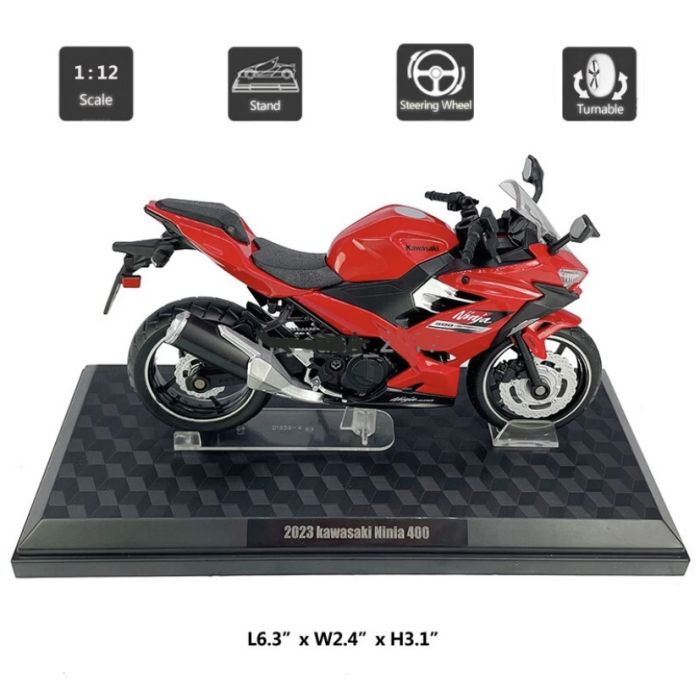Колекційна модель мотоцикла CCA 1:12 Kawasaki Ninja 400 (Red) Червоний