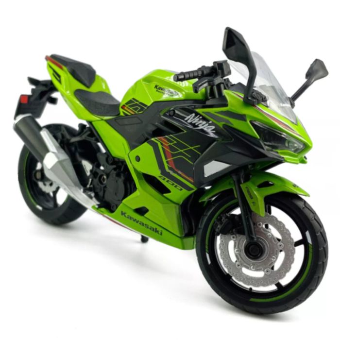 Масштабна модель Kawasaki Ninja 400 (2023) Green 1:12 CCA Licensed Diecast Model