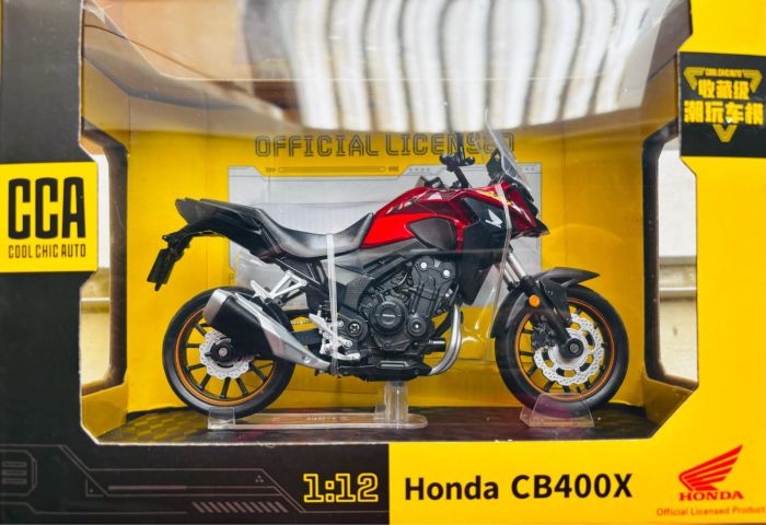 Колекційна масштабна модель мотоцикла Honda CB400X Touring (1:12) — Червоний