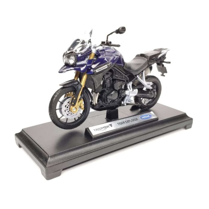 Масштабна модель мотоцикла Triumph Tiger Explorer — Welly (1:18)