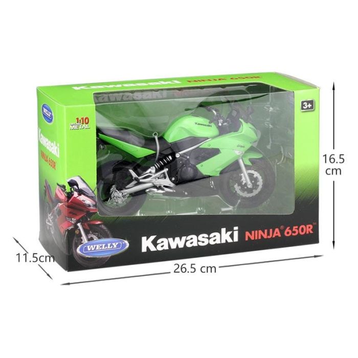 Колекційна модель мотоцикла Welly Kawasaki Ninja 650R (Масштаб 1/10)