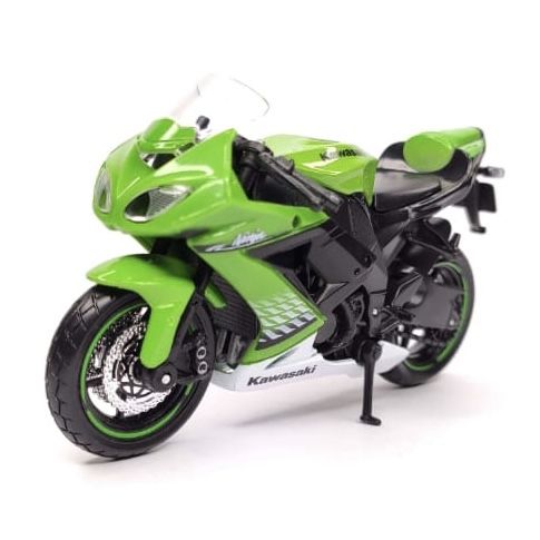 Колекційна модель мотоцикла Kawasaki Ninja ZX-10R (Maisto) — Масштаб 1:18 яскраво-зелена