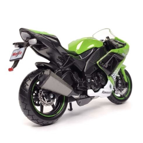 Колекційна модель мотоцикла Kawasaki Ninja ZX-10R (Maisto) — Масштаб 1:18 яскраво-зелена