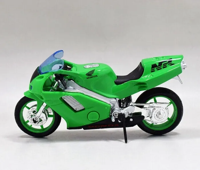 Колекційна модель мотоцикла Honda NR (Scale 1:18) від Maisto неоново зелений