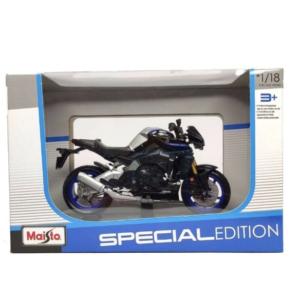 Колекційна модель мотоцикла 2023 Yamaha MT-10 SP (Maisto, 1:18) колір Фірмовий темно-синій з металіком та золотистими елементами