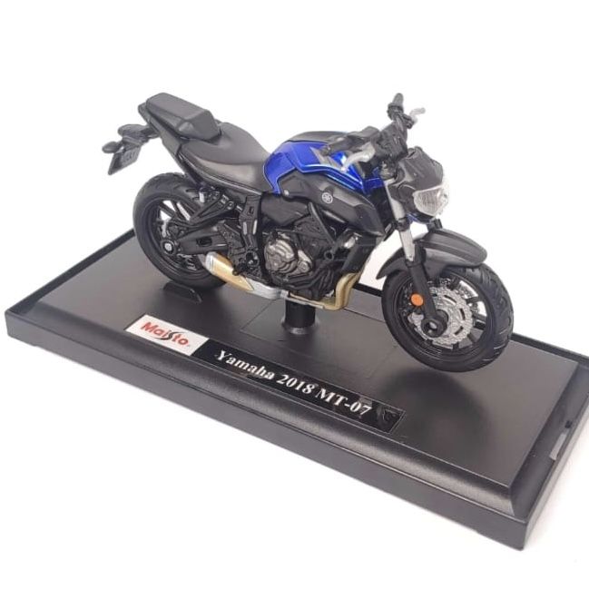 Колекційна модель мотоцикла Yamaha MT-07 (2018) — Maisto 1:18 Special Edition Blue з матовими чорними деталями