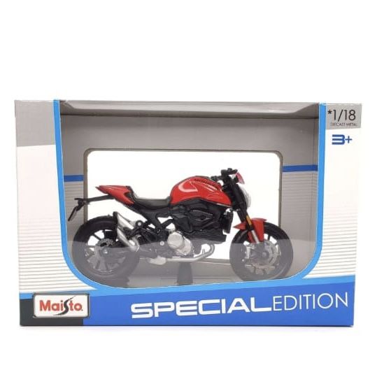 Колекційна модель мотоцикла Maisto Ducati Monster (Масштаб 1:18) яскраво червоний колір