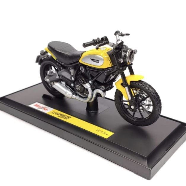 Колекційна модель мотоцикла Ducati Scrambler Icon (Maisto, 1:18) яскраво-жовтий