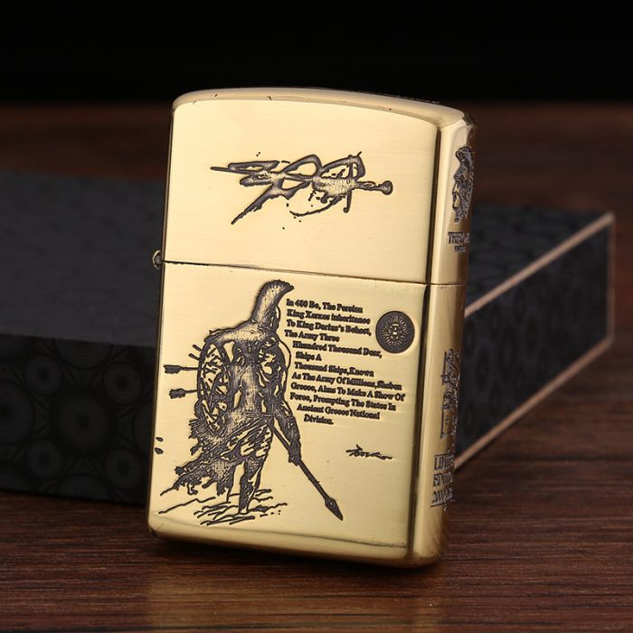 Бензинова запальничка Chief «300 Спартанців» — Латунь (Limited Edition)