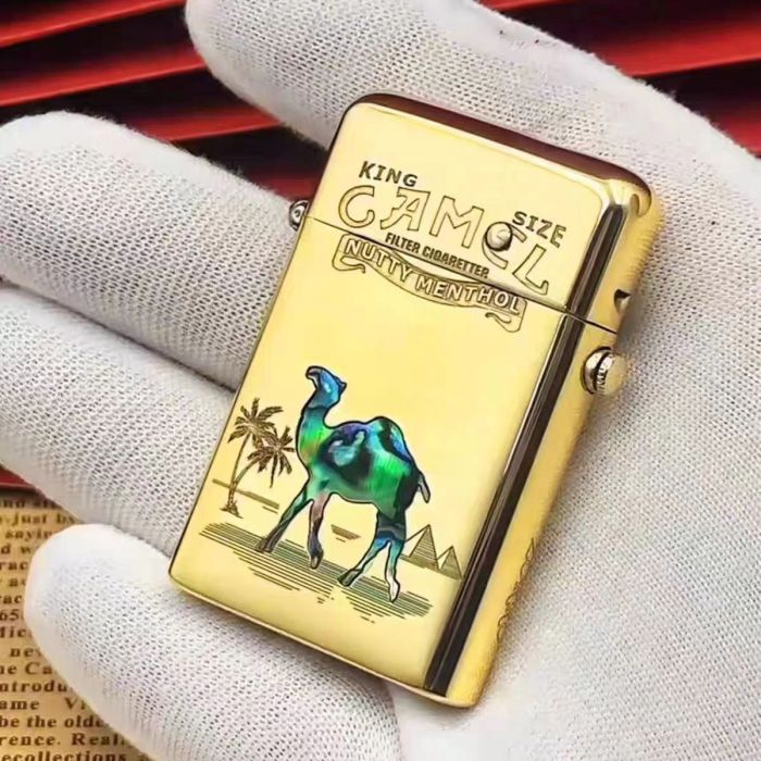 Бензинова напівавтоматична запальничка Zorro «Camel Nutty Menthol» золотиста