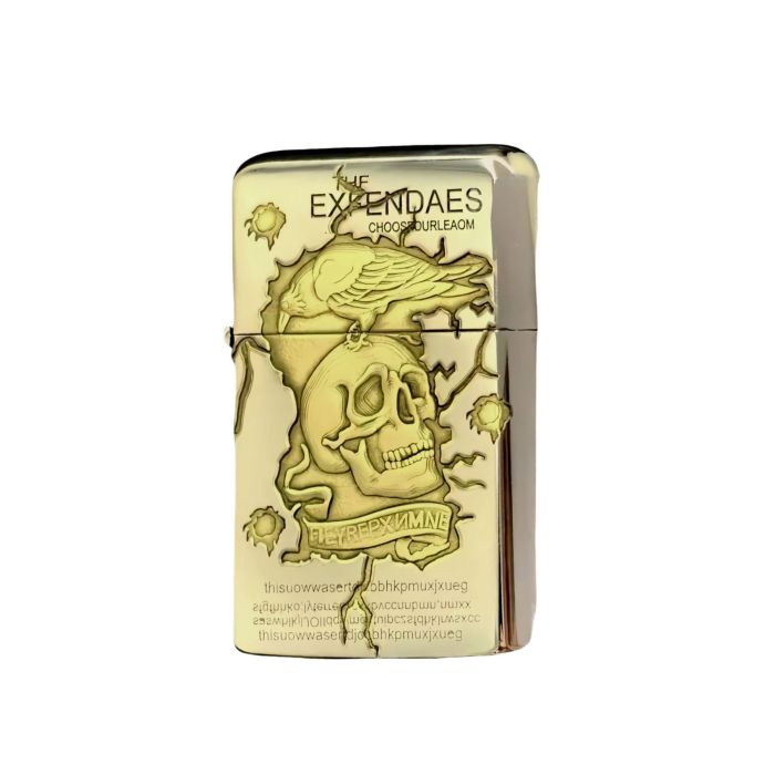 Бензинова запальничка Zorro «Expendables» (Нестримні) — Золотистий Хром