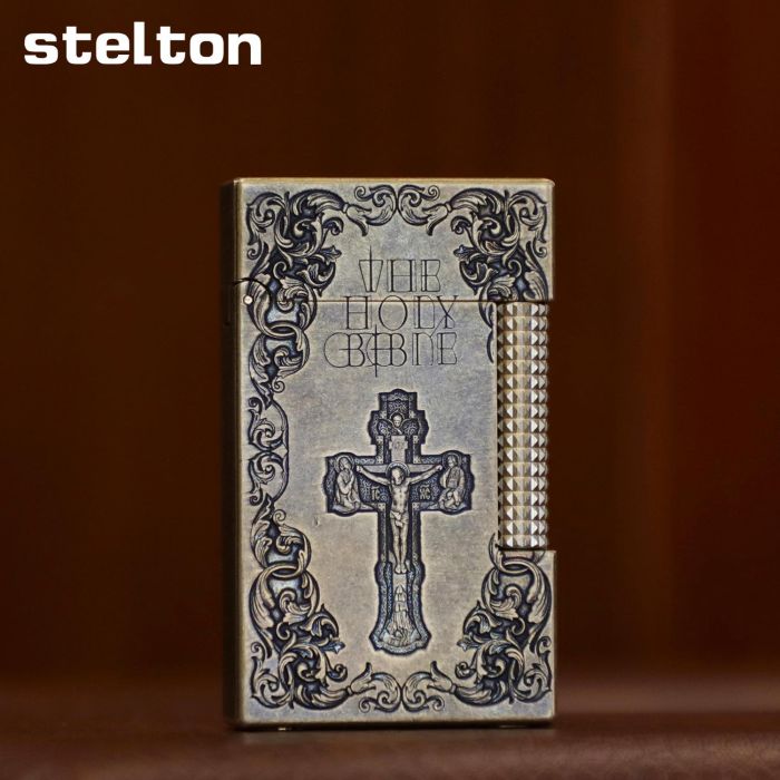  Колекційна газова запальничка Stelton "Holy Bible" (Antique Brass) Біблія