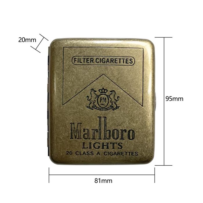 Портсигар металевий Gvipaі "Marlboro Lights" на 20 сигарет (під бронзу)