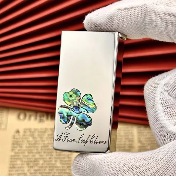 Бензинова запальничка ZORRO «A Four Leaf Clover» з перламутровою інкрустацією (Клевер)