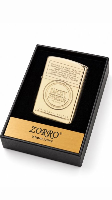 Бензинова латунна запальничка Zorro  "Lucky Strike Original Filter"