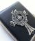 Стильний металевий портсигар «Chrome Hearts» з екошкірою — на 20 сигарет
