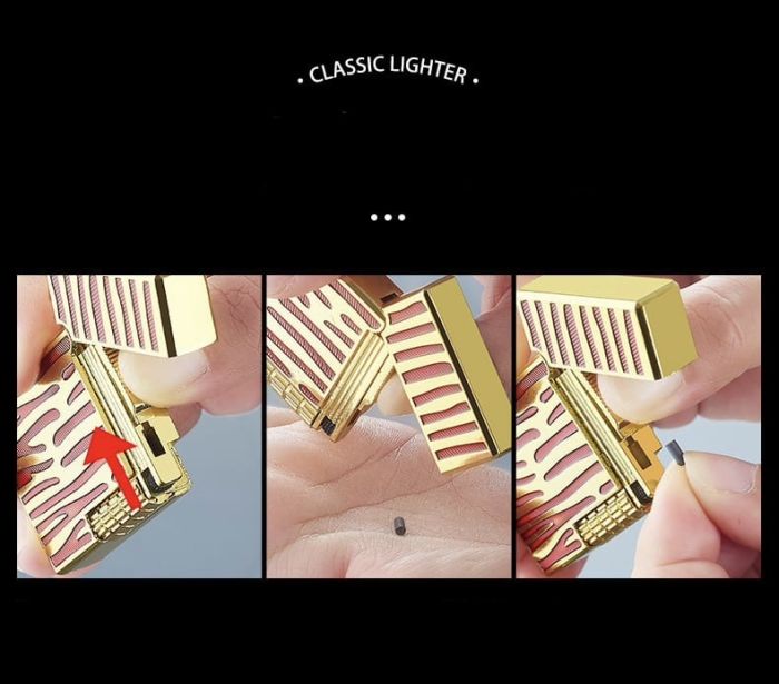 Елегантна газова запальничка Classic Lighter з фірмовим кліком (Red/Gold)