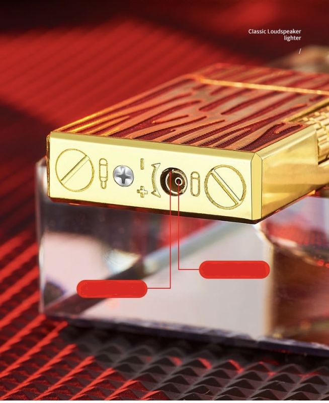 Елегантна газова запальничка Classic Lighter з фірмовим кліком (Red/Gold)