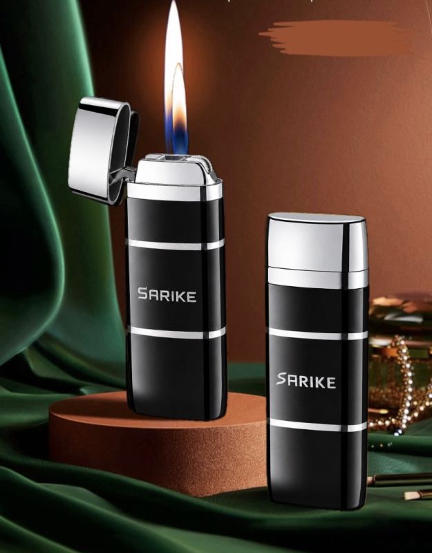 Елегантна газова кремнієва запальничка Sarike (Black&Silver)
