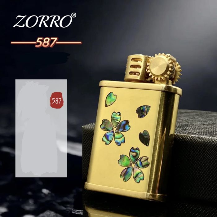 Бензинова запальничка ZORRO 587 (Латунь / Перламутр "Сакура")