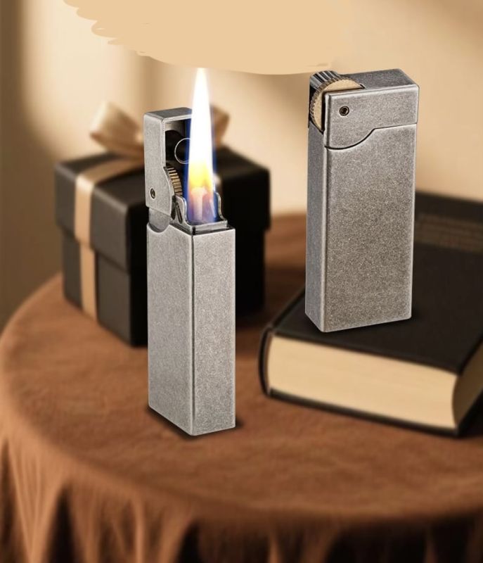 Бензинова запальничка Bless Rro в ретро-стилі Срібляста (стилізація під латунь)