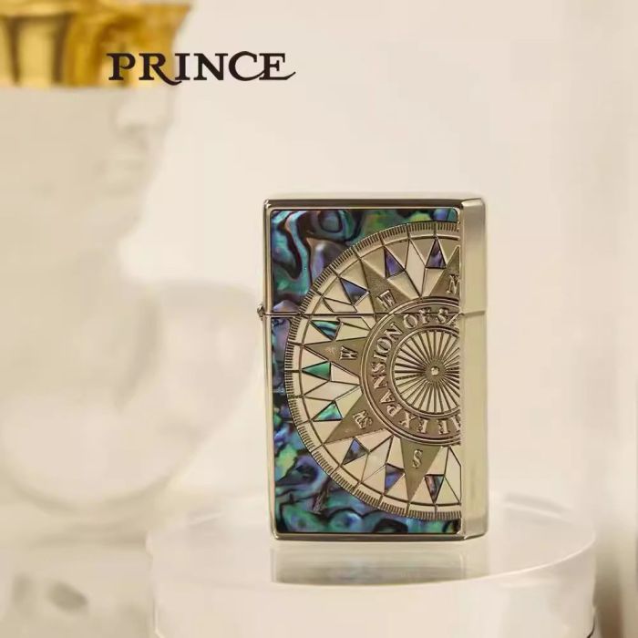 Бензинова запальничка Prince: Серія "Морська Експансія" (Abalone Shell Edition)