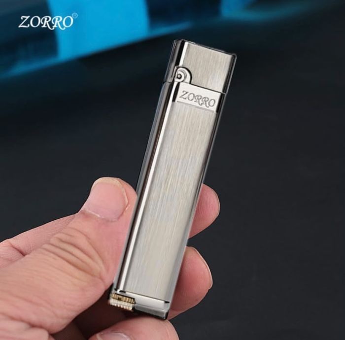 Бензинова запальничка Zorro Slim Brushed Silver