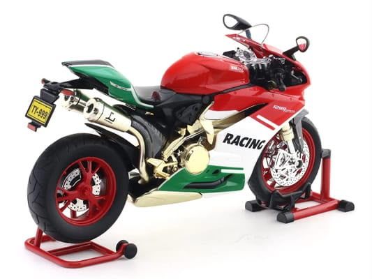 Колекційна масштабна модель спортивного мотоцикла(дизайн за мотивами Ducati Panigale1299)масш.1:9 з ефектом диму та підсвічуванням