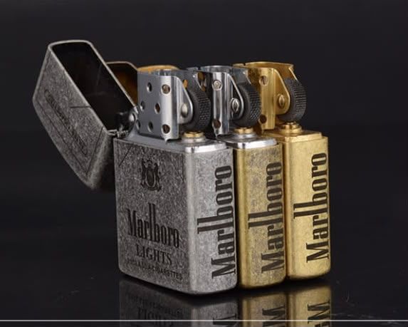 Бензинова запальничка Zorro «Marlboro Lights» Чорний мат із гравіюванням