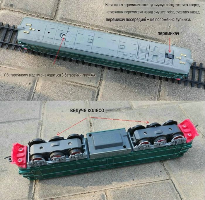 Дитяча залізниця FENFA «Пасажирський експрес DongFeng 4B» (7.5 м траси, світло, звук, 3 акумулятори та зарядний пристрій)