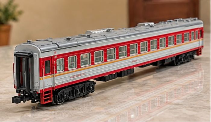 Дитяча залізниця FENFA «Пасажирський експрес DongFeng 4B» зі світлом, звуком та вагонами, що підсвічуються
