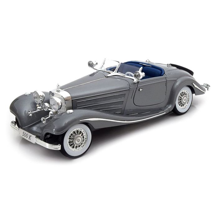 Колекційна модель Mercedes-Benz 500 K Typ Specialroadster (1936) у масштабі 1:18( сірому металіку) від Maisto
