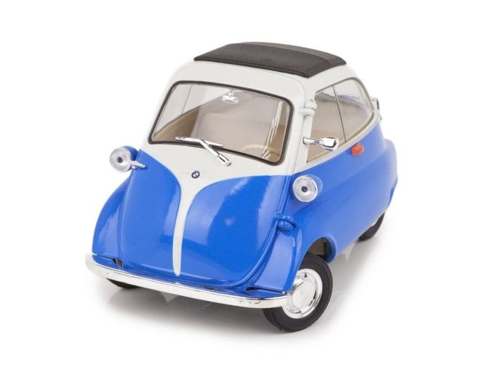 Колекційна модель BMW Isetta Welly 1:18 (синьо-біла) — Легендарний «Bubble Car» 1950-х років у вашій колекції