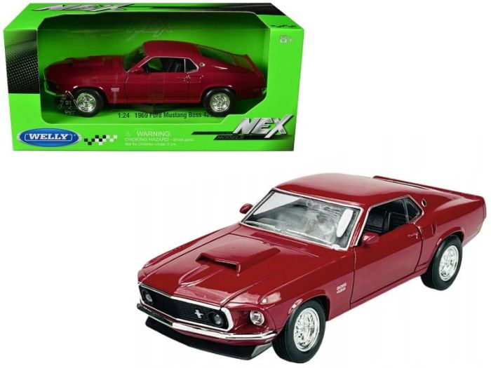 Масштабна модель 1969 Ford Mustang Boss 429 від Welly (масшт.1:24)-Легенда американського автопрому